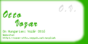 otto vozar business card